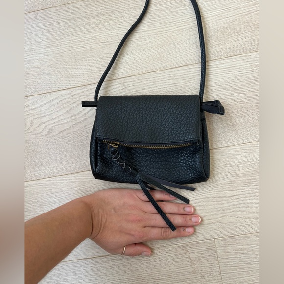 Black Vegan Leather Mini Crossbody Bag - Picture 2 of 5